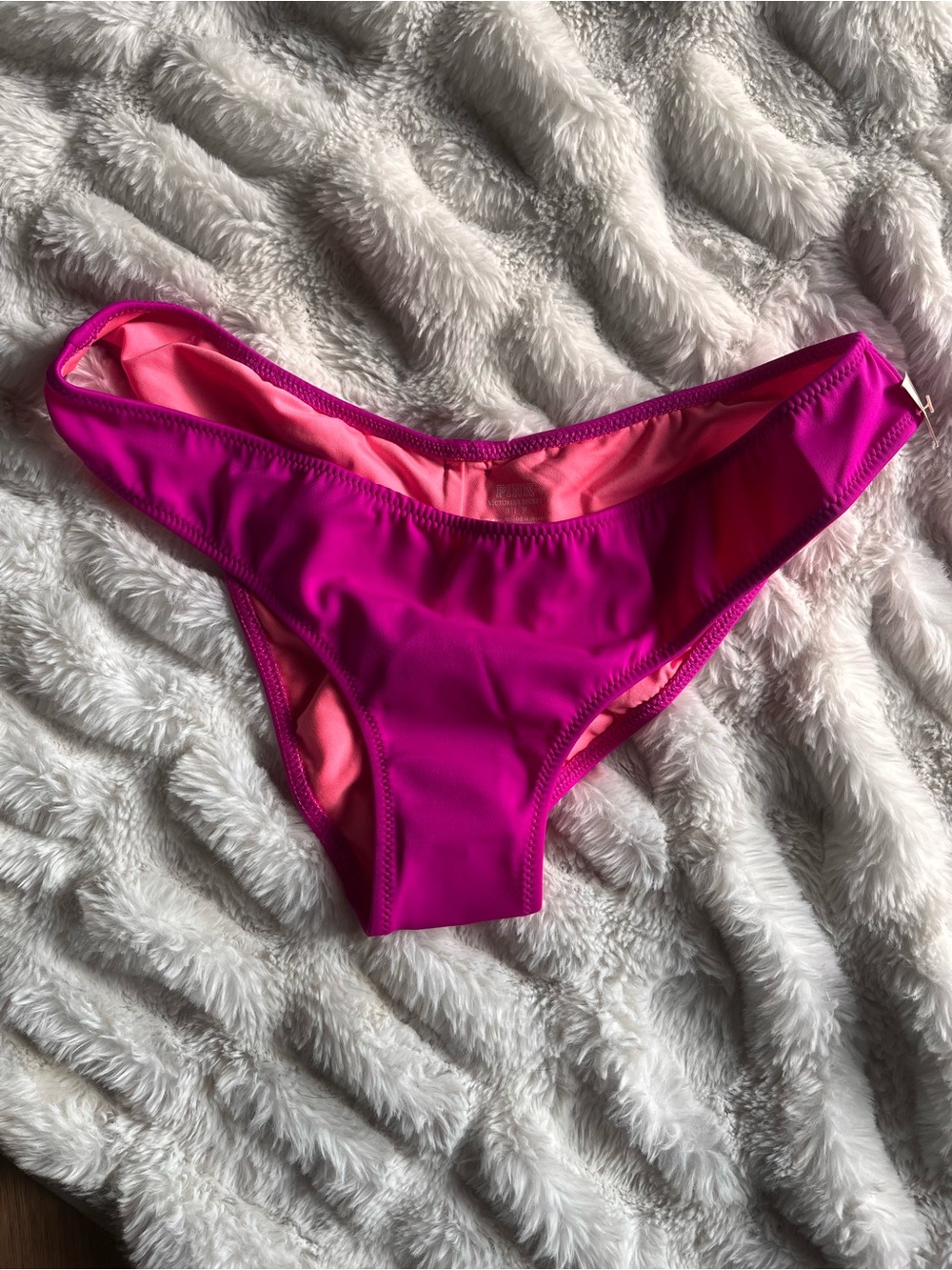 Pink VS Hot Pink Ruched Bikini Bottom